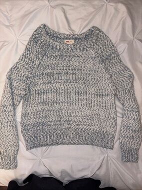 Gray & White Marled Crewneck Sweater